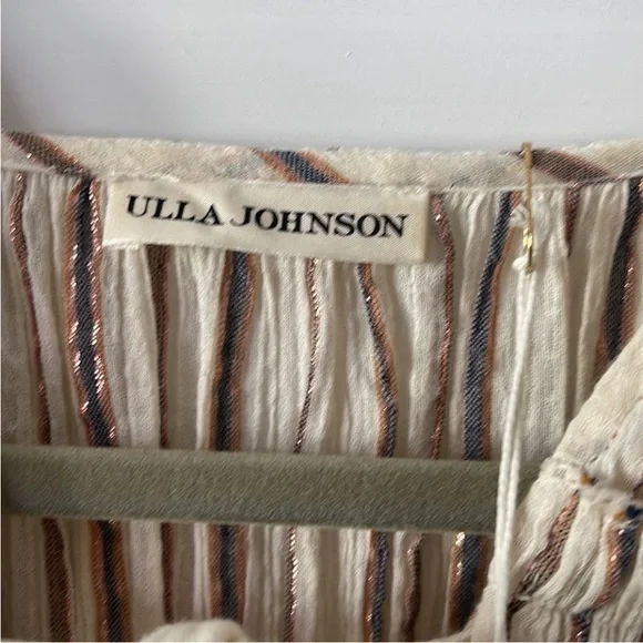 Ulla Johnson Striped Ruffle Sleeve Top - Picture 6 of 8